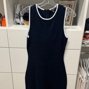 Brooks Brothers Navy Midi Dress with White Trim